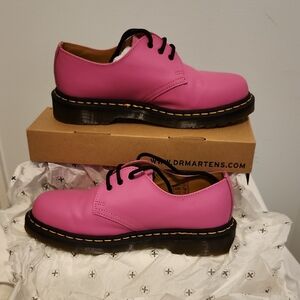 Dr. Martens Pink Flats with Iconic Stitching